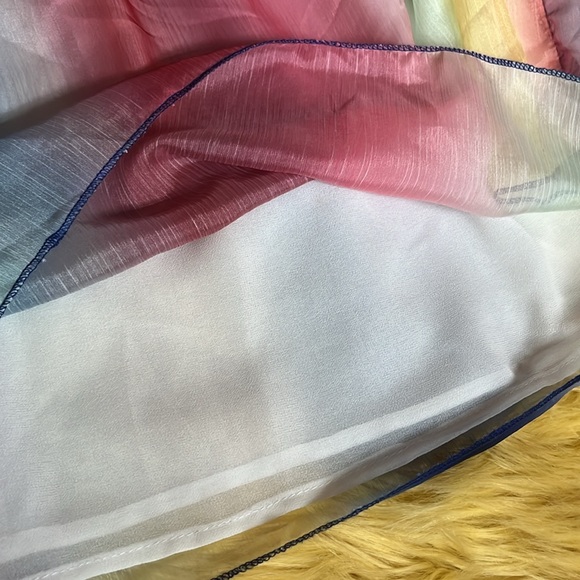 HAYDEN NWT boho off the shoulder, flow rainbow dress - Picture 4 of 8